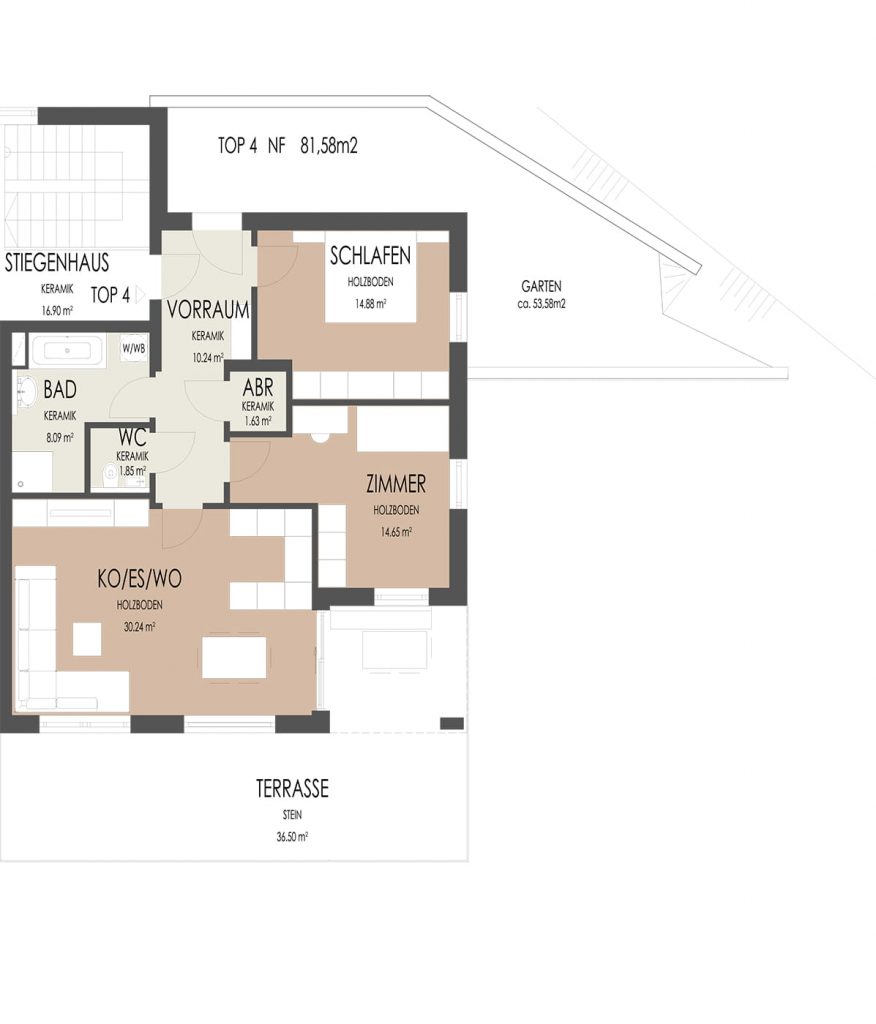 Eigentumswohnung Dietach Grundriss TOP 4 Priewasser Bau Eigentumswohnung Dietach Grundriss TOP 4 Priewasser Bau